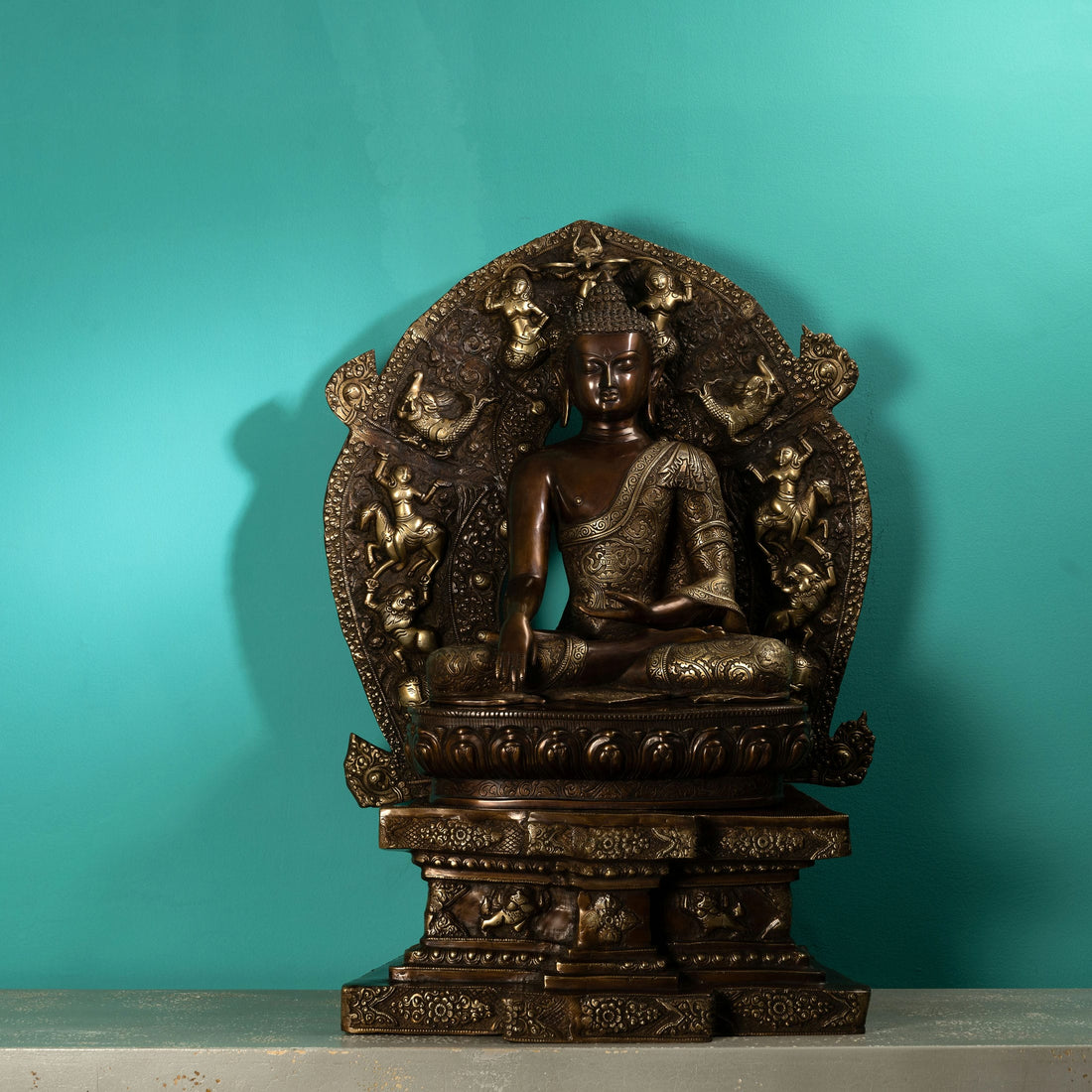 Brass brown polish sitting buddha