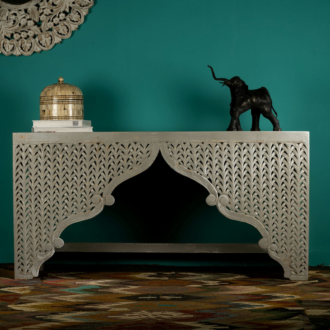 Grey console table
