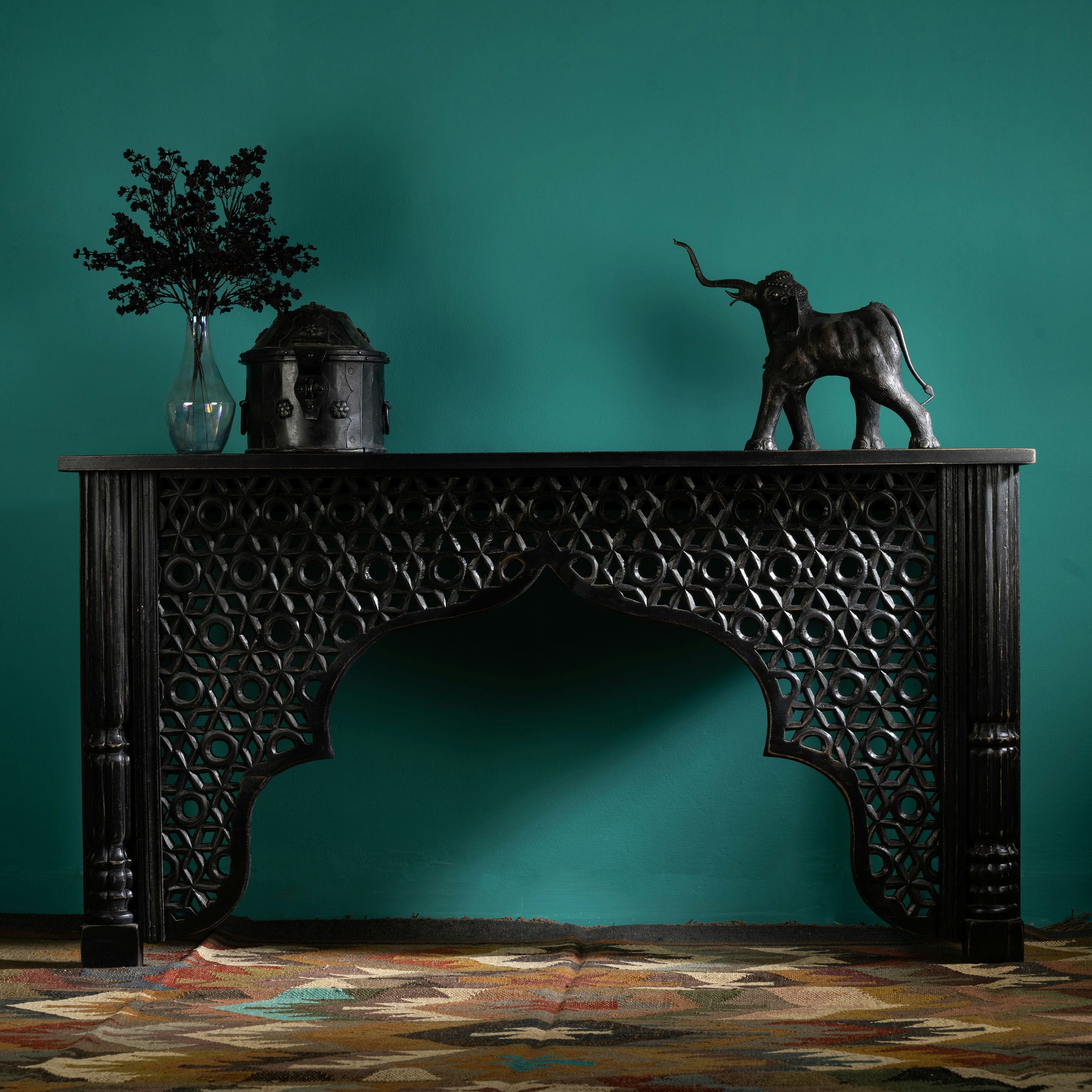 Black console table