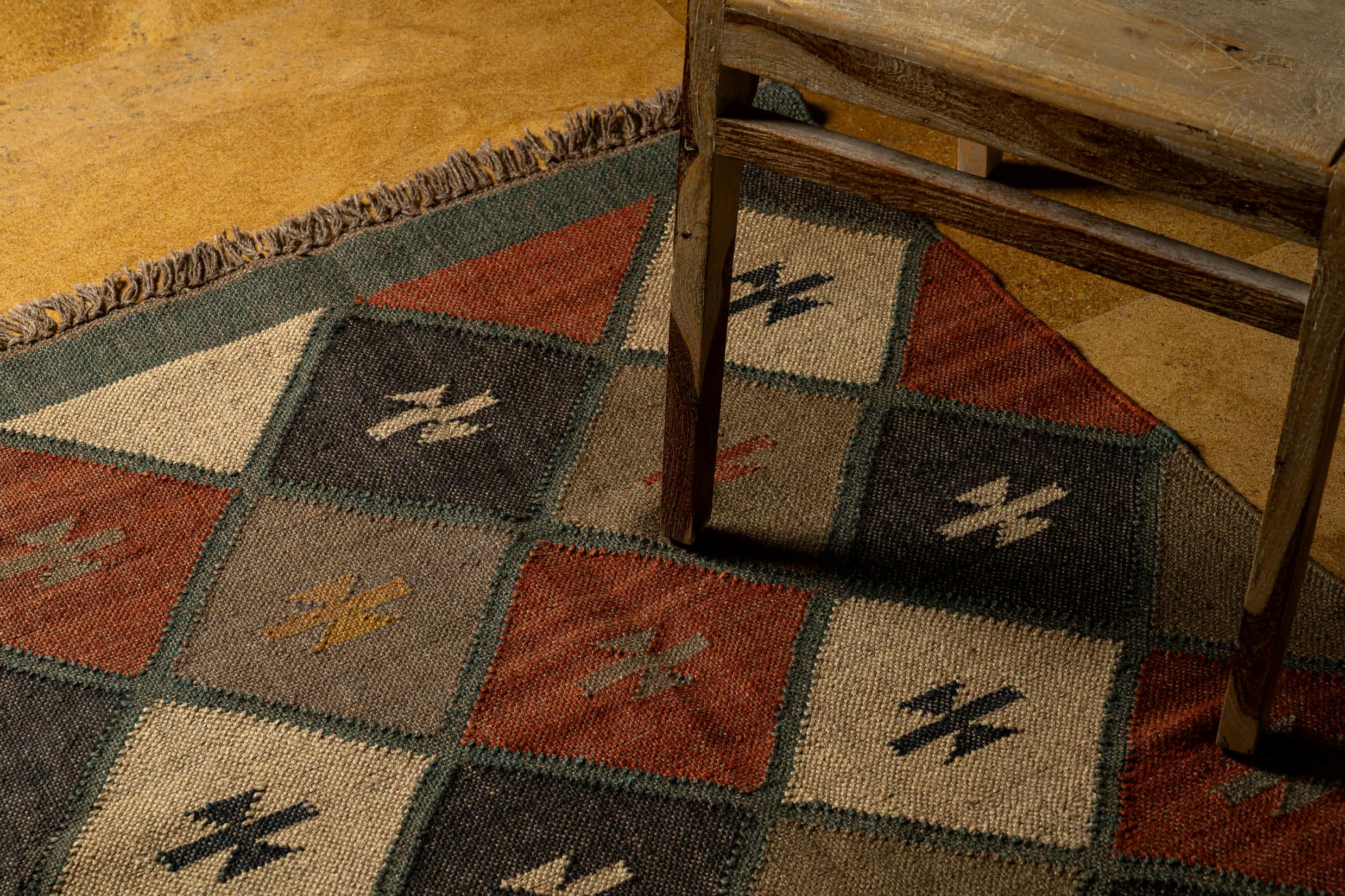 Earth Tone Harlequin Rug
