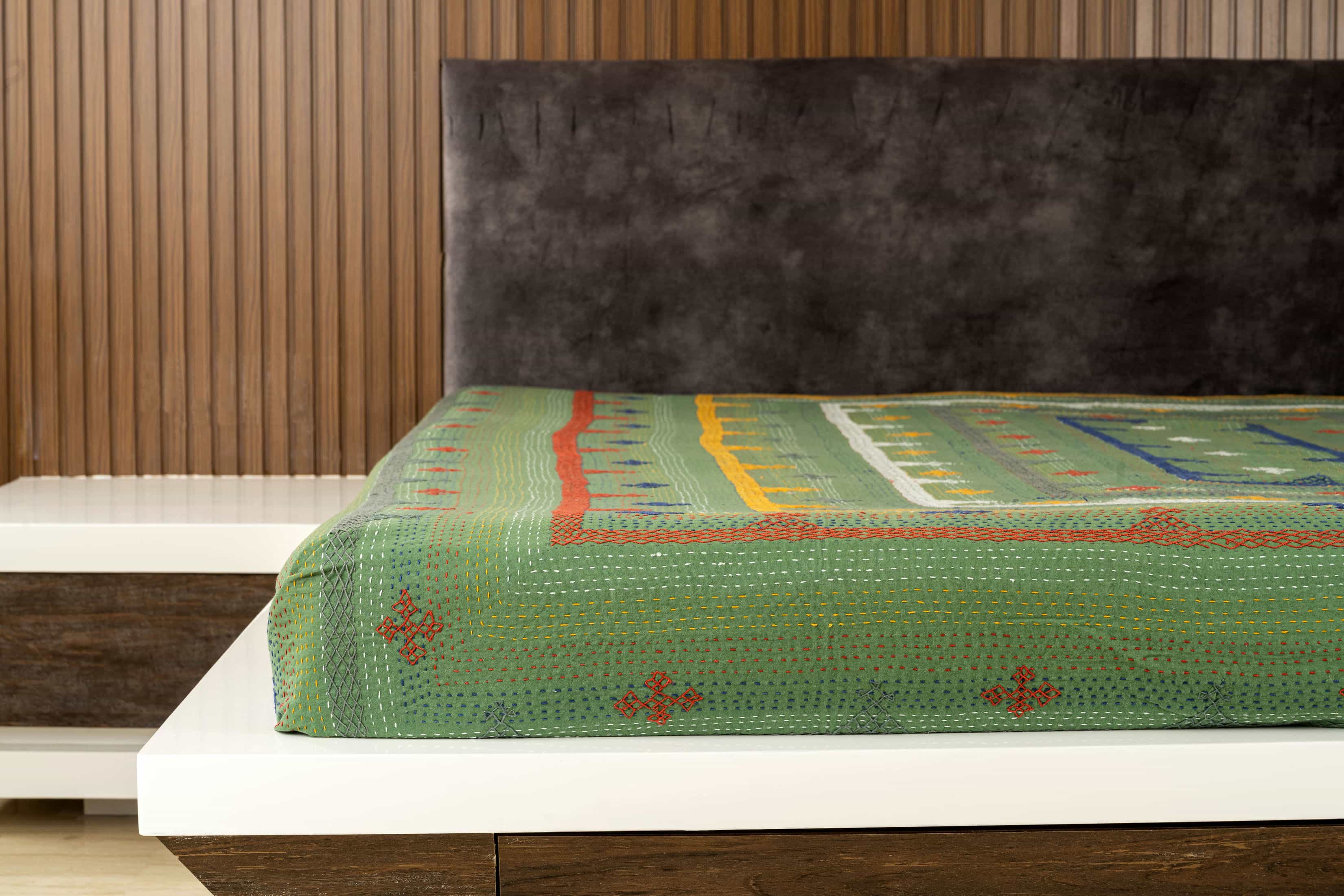 Olive Lattice Border Rug
