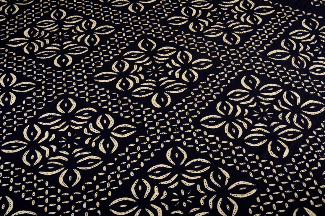 Midnight Blue Block Print Bedspread