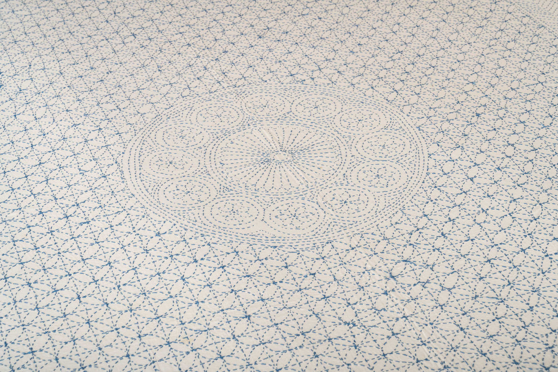Indigo Mandala Coverlet