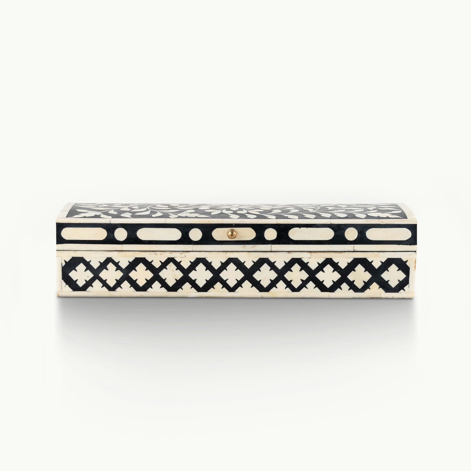 Oblong Black and White Bone Inlay Box