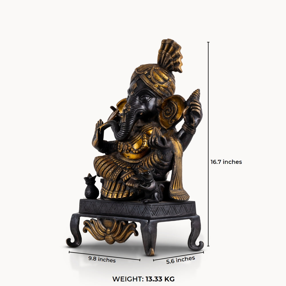 Unique Finishing Brass Ganesh Ji God Statue