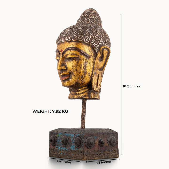 Wooden Buddha face bracket