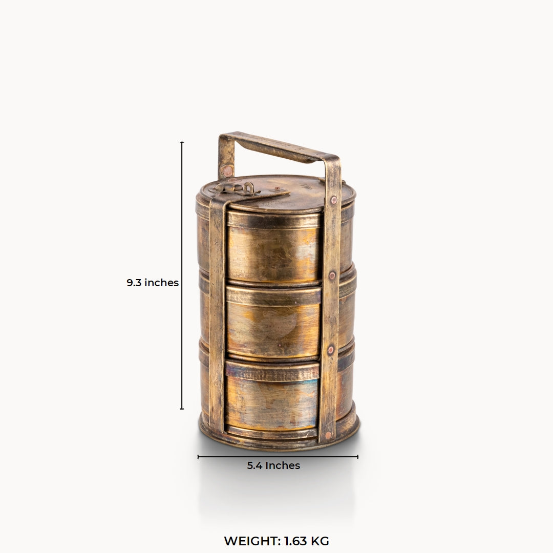 Brass antique lunch box