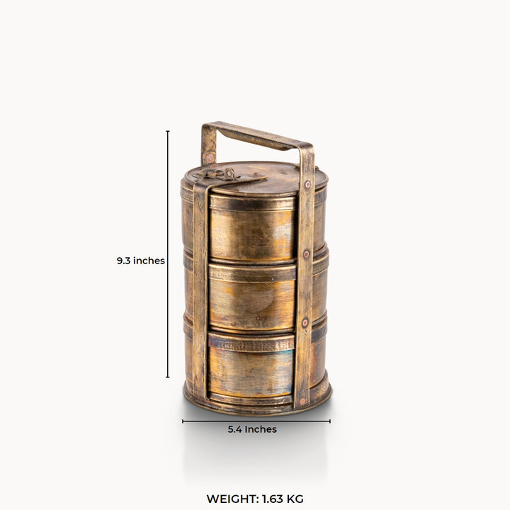 Brass antique lunch box