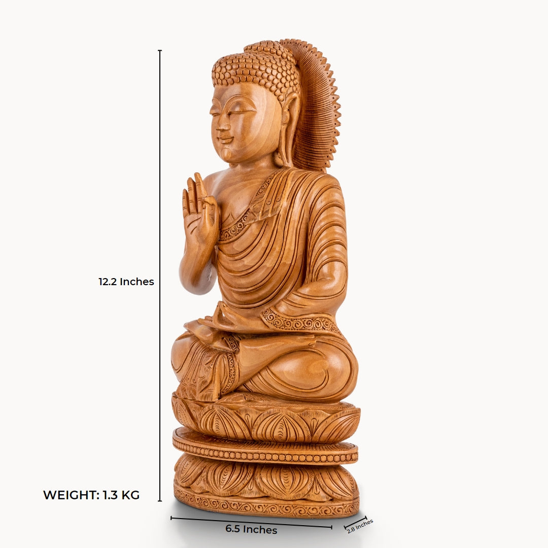 Rosewood buddha in sitting position