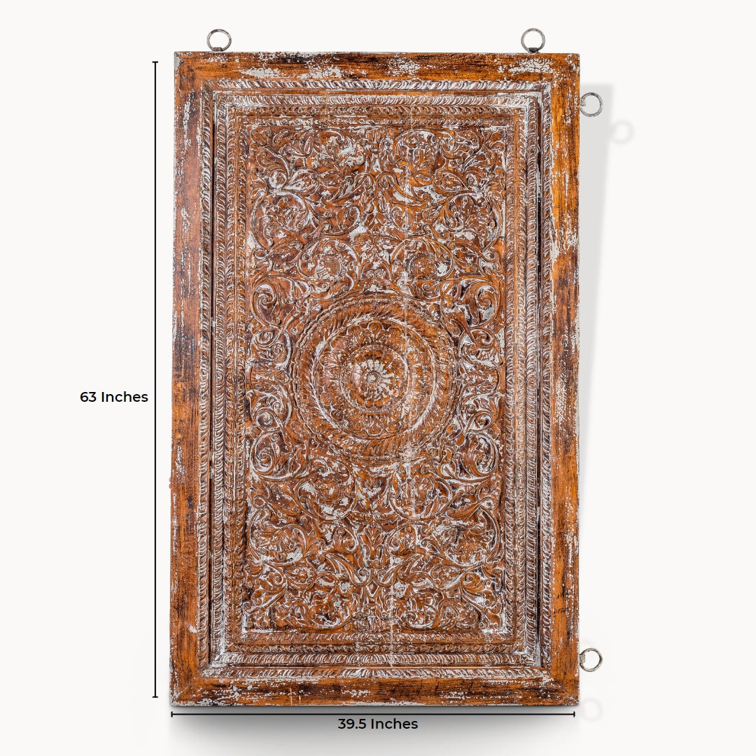 Vintage style hand carved wall panel