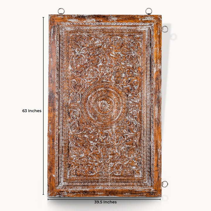 Vintage style hand carved wall panel