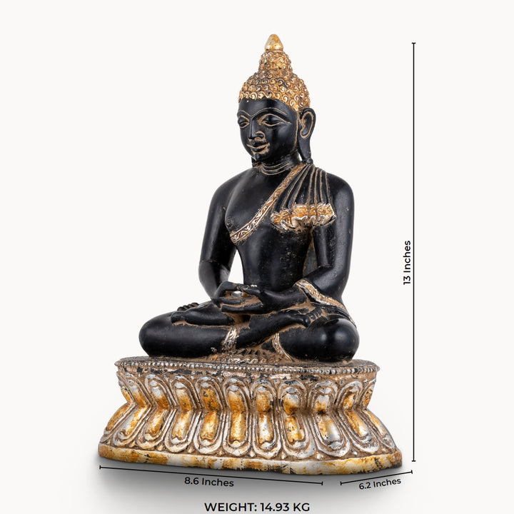 Black Finish Sitting Buddha Statue