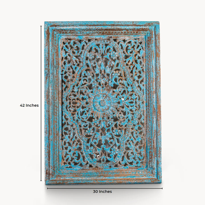 Vintage style blue wash wall panel