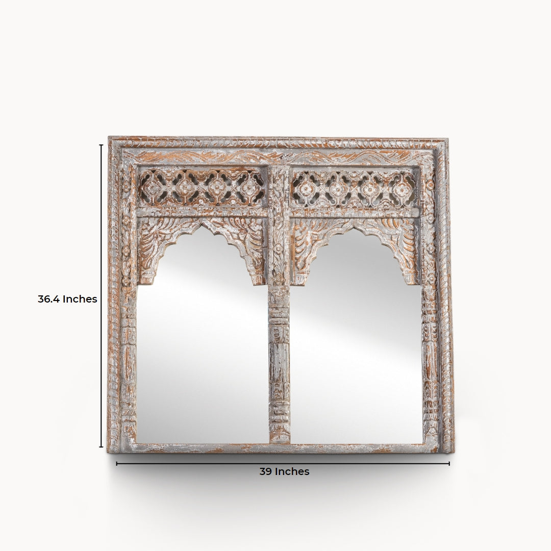 Vintage style mirror frame with 2 mirrors
