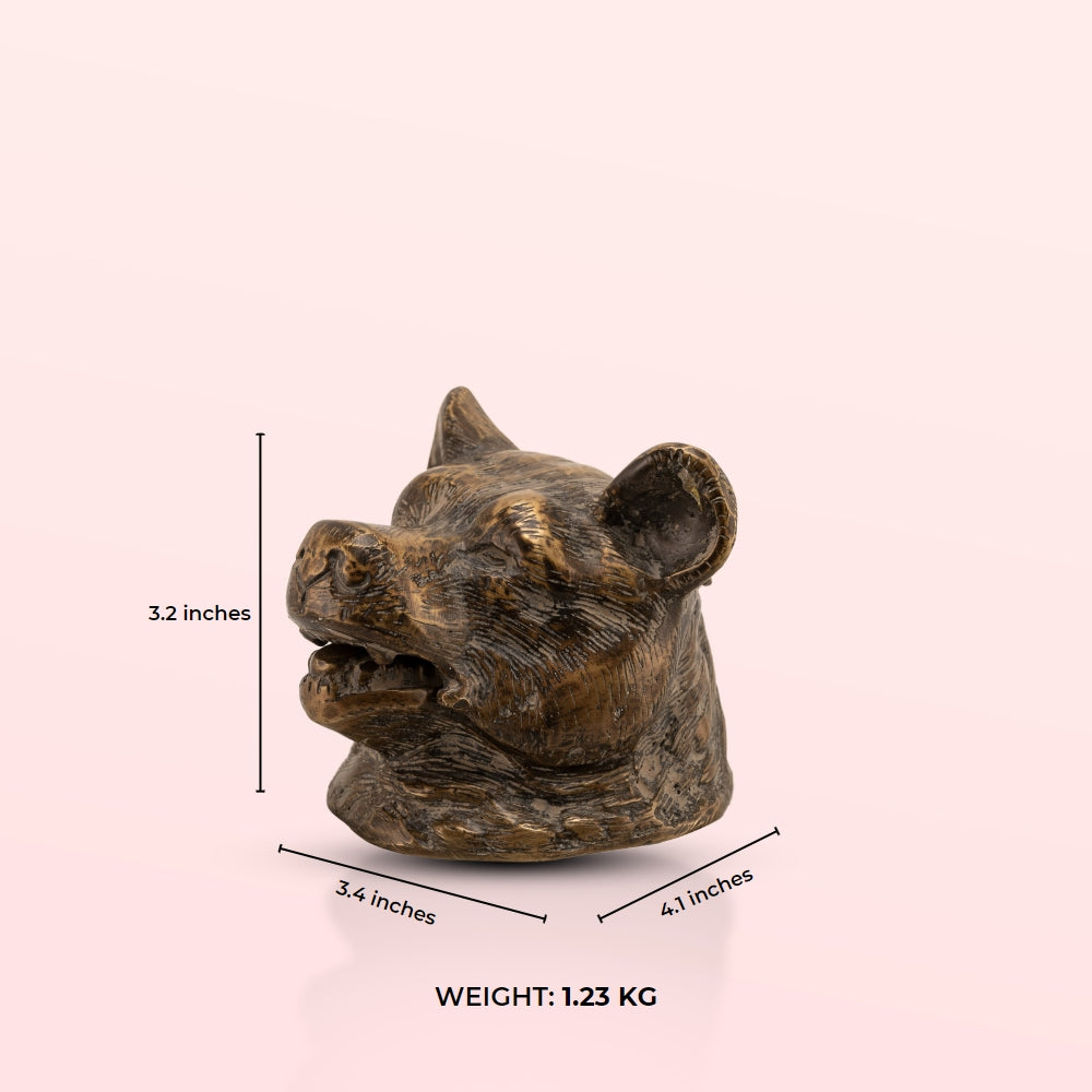 Antiqued Brass Bear Inkwell: The Forest Scribe