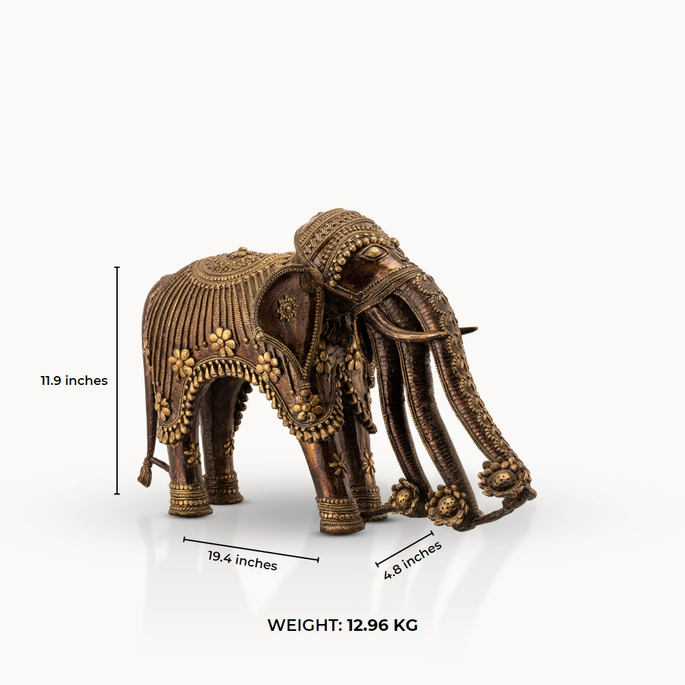 Monumental Brass Elephant Sculpture: The Sovereign Colossus