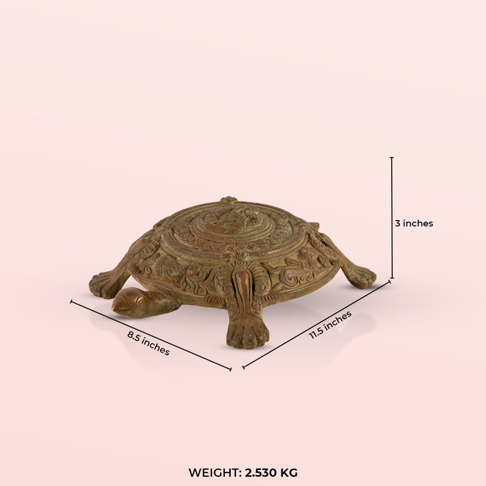 Brass Ganesha Tortoise Idol: The Cosmic Mandala